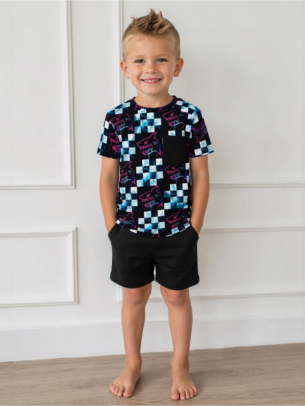 Gigi’s Closet Bamboo Shark Pajama/Daywear Set, Size 4T NWT